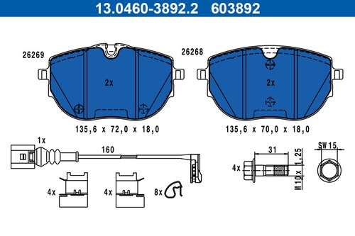 Fits ate 0460 3892 - 13.0460-3892.2, brake