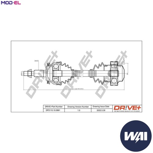Drive shaft dp2110 - drive,