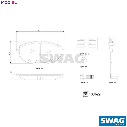 Brake pad set disc - brake, 10