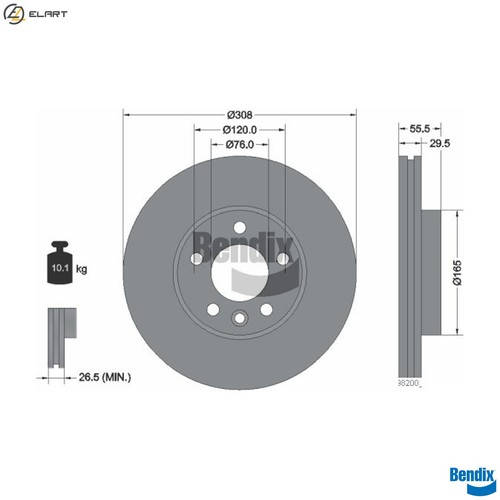Brake disc bds1445 for - disc, vw
