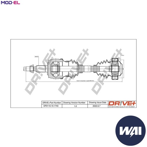 Drive shaft dp2110 - drive, for
