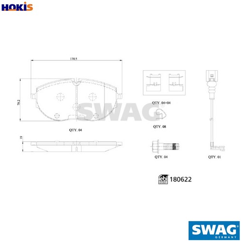 Brake pad set - set, disc