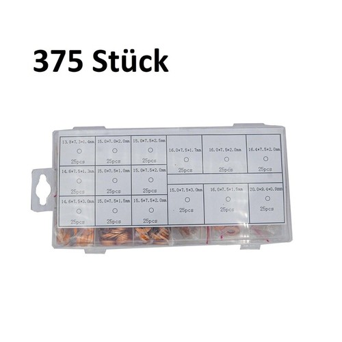Copper ring set 375 pieces - copper,