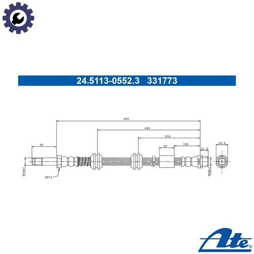 Brake hose 5113 0552 - brake, 24.5113-0552.3
